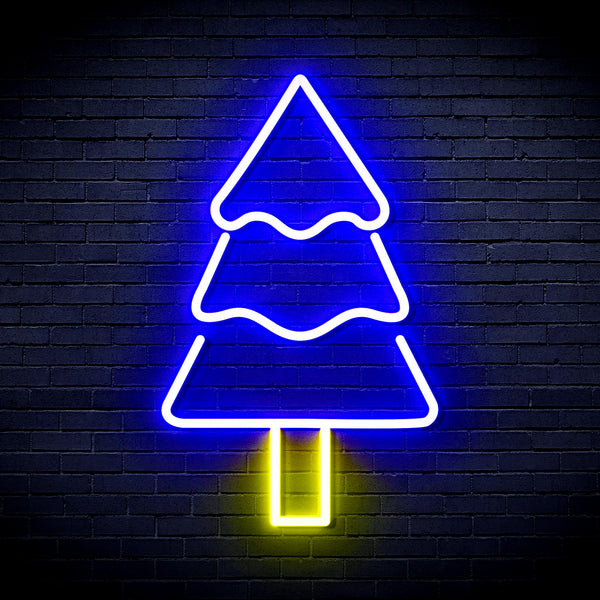 advpro-christmas-tree-ultra-bright-led-neon-sign-fnu0164 - Blue & Yellow