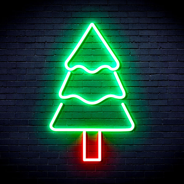 advpro-christmas-tree-ultra-bright-led-neon-sign-fnu0164 - Green & Red