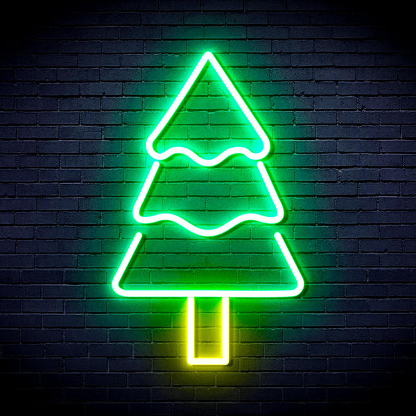advpro-christmas-tree-ultra-bright-led-neon-sign-fnu0164 - Green & Yellow