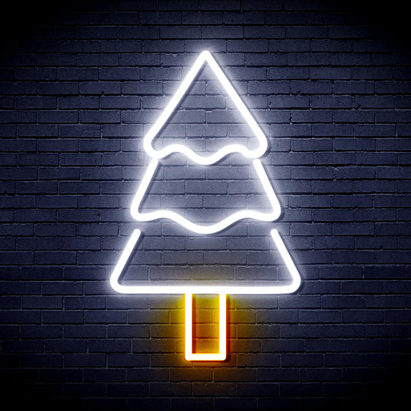 advpro-christmas-tree-ultra-bright-led-neon-sign-fnu0164 - White & Golden Yellow