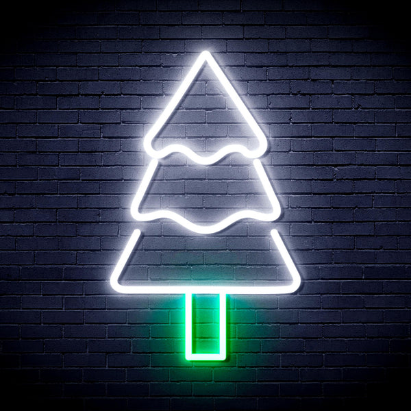 advpro-christmas-tree-ultra-bright-led-neon-sign-fnu0164 - White & Green