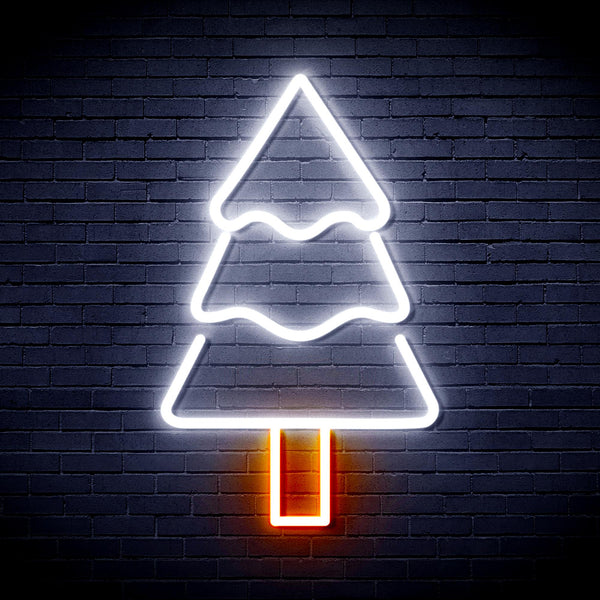 advpro-christmas-tree-ultra-bright-led-neon-sign-fnu0164 - White & Orange