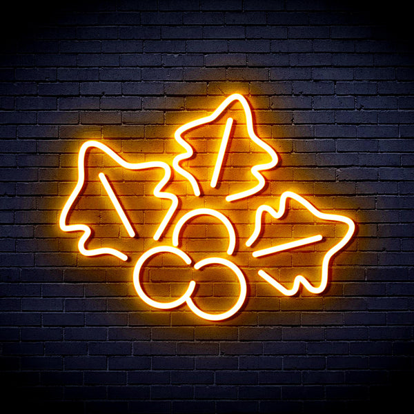 advpro-christmas-holly-ultra-bright-led-neon-sign-fnu0165 - Golden Yellow