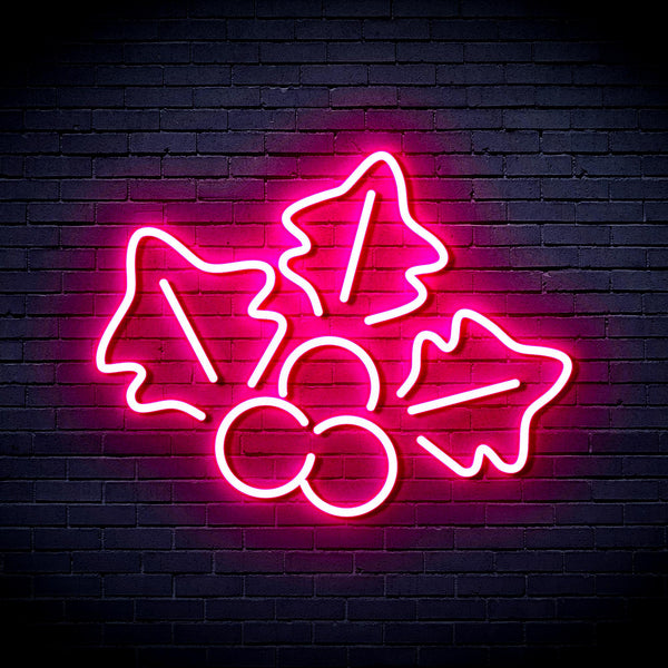advpro-christmas-holly-ultra-bright-led-neon-sign-fnu0165 - Pink