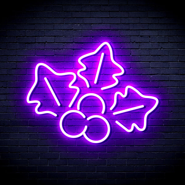 advpro-christmas-holly-ultra-bright-led-neon-sign-fnu0165 - Purple