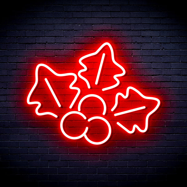 advpro-christmas-holly-ultra-bright-led-neon-sign-fnu0165 - Red