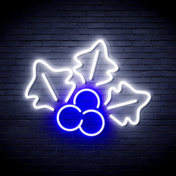 advpro-christmas-holly-ultra-bright-led-neon-sign-fnu0165 - White & Blue