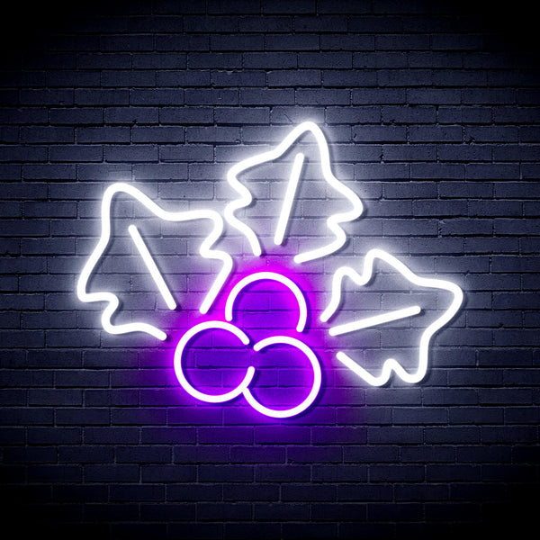 advpro-christmas-holly-ultra-bright-led-neon-sign-fnu0165 - White & Purple