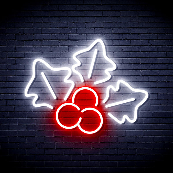 advpro-christmas-holly-ultra-bright-led-neon-sign-fnu0165 - White & Red