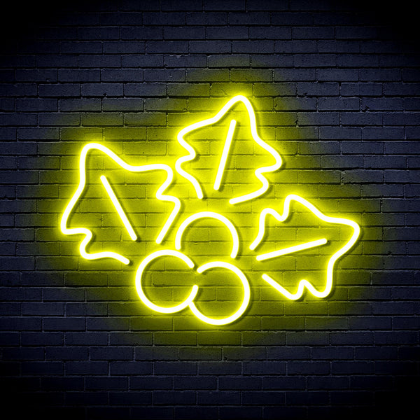 advpro-christmas-holly-ultra-bright-led-neon-sign-fnu0165 - Yellow