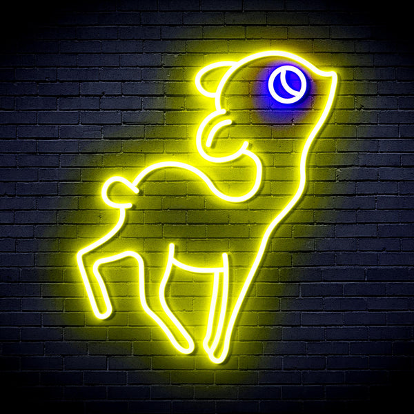 advpro-deer-ultra-bright-led-neon-sign-fnu0167 - Blue & Yellow