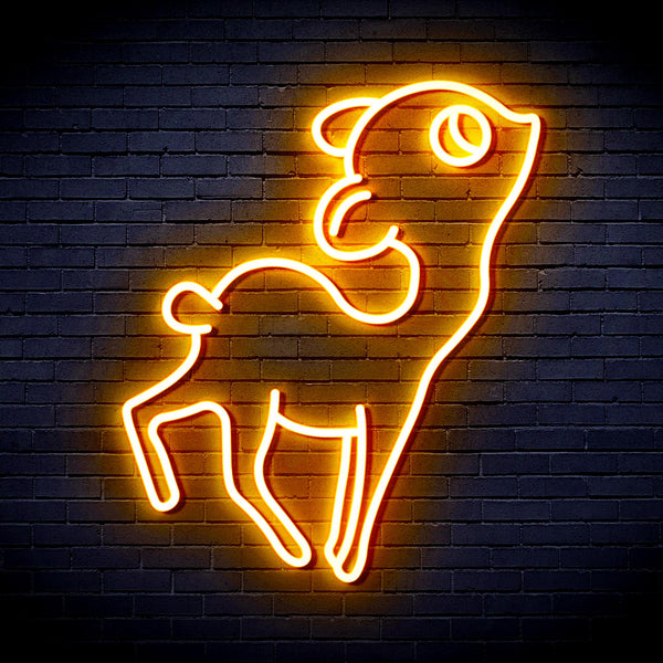 advpro-deer-ultra-bright-led-neon-sign-fnu0167 - Golden Yellow