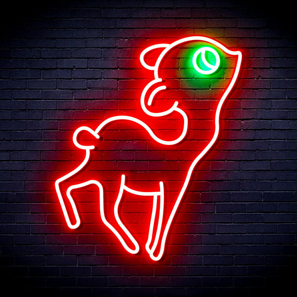 advpro-deer-ultra-bright-led-neon-sign-fnu0167 - Green & Red
