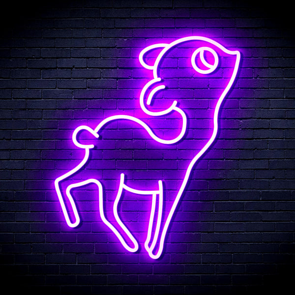 advpro-deer-ultra-bright-led-neon-sign-fnu0167 - Purple