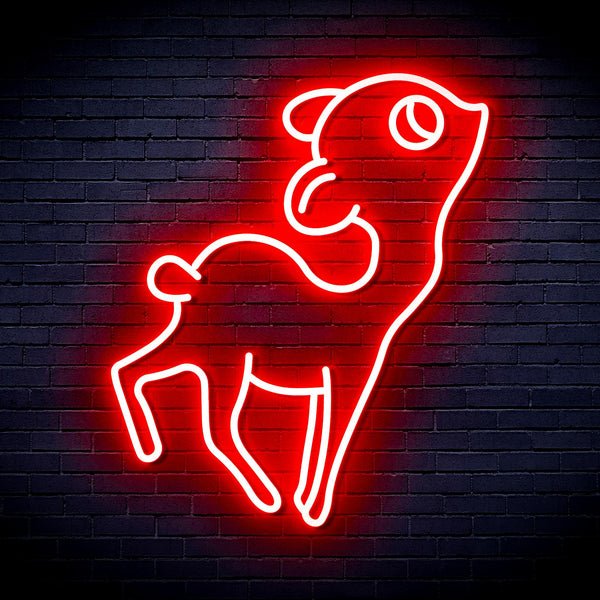 advpro-deer-ultra-bright-led-neon-sign-fnu0167 - Red