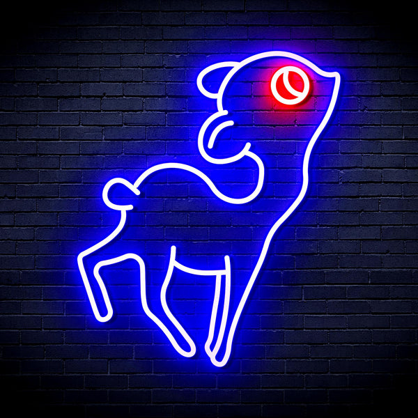 advpro-deer-ultra-bright-led-neon-sign-fnu0167 - Red & Blue