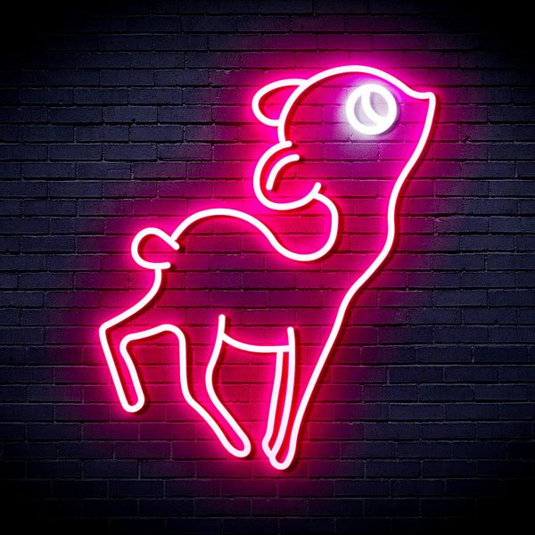 advpro-deer-ultra-bright-led-neon-sign-fnu0167 - White & Pink
