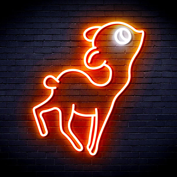 advpro-deer-ultra-bright-led-neon-sign-fnu0167 - White & Orange