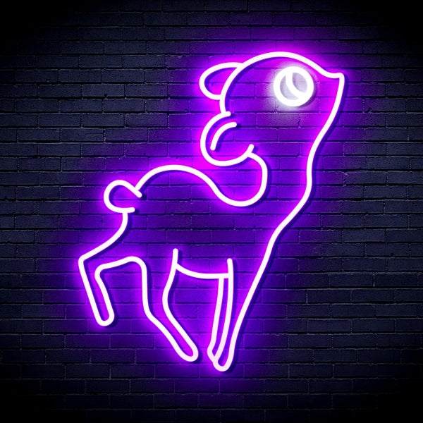 advpro-deer-ultra-bright-led-neon-sign-fnu0167 - White & Purple