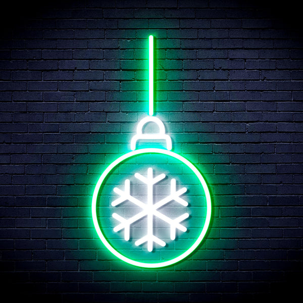 advpro-christmas-tree-ornament-ultra-bright-led-neon-sign-fnu0169 - White & Green