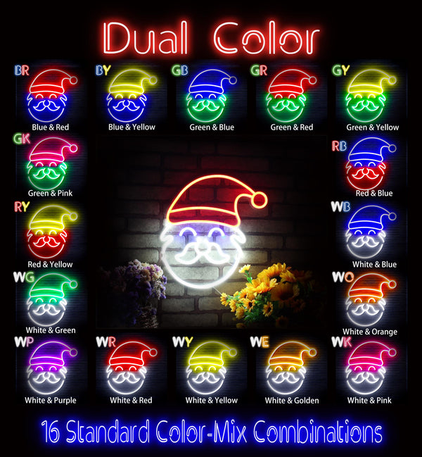 advpro-santa-claus-face-ultra-bright-led-neon-sign-fnu0172 - Dual-Color