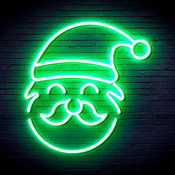 advpro-santa-claus-face-ultra-bright-led-neon-sign-fnu0172 - Green