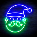 advpro-santa-claus-face-ultra-bright-led-neon-sign-fnu0172 - Green & Blue