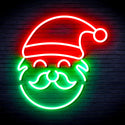 advpro-santa-claus-face-ultra-bright-led-neon-sign-fnu0172 - Green & Red
