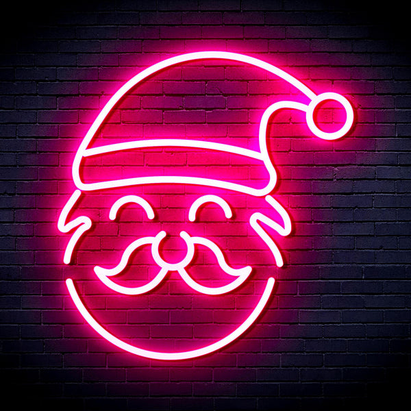 advpro-santa-claus-face-ultra-bright-led-neon-sign-fnu0172 - Pink