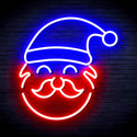 advpro-santa-claus-face-ultra-bright-led-neon-sign-fnu0172 - Red & Blue