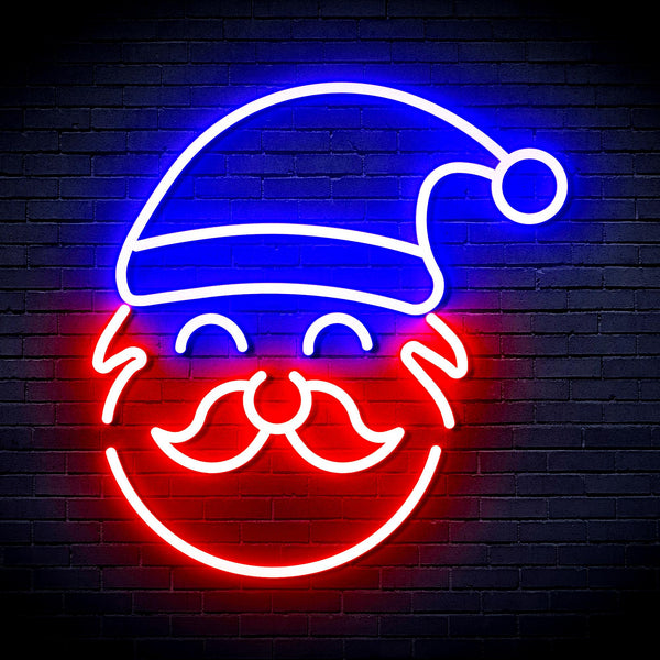 advpro-santa-claus-face-ultra-bright-led-neon-sign-fnu0172 - Red & Blue
