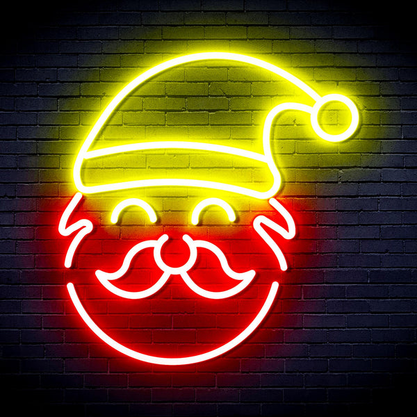 advpro-santa-claus-face-ultra-bright-led-neon-sign-fnu0172 - Red & Yellow