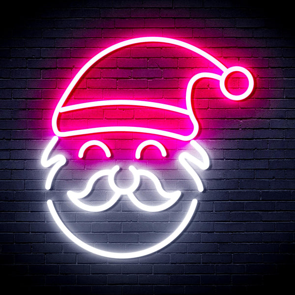 advpro-santa-claus-face-ultra-bright-led-neon-sign-fnu0172 - White & Pink