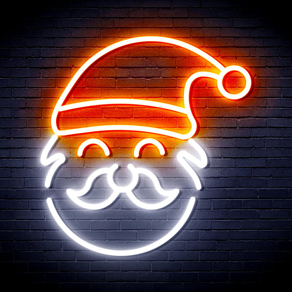advpro-santa-claus-face-ultra-bright-led-neon-sign-fnu0172 - White & Orange