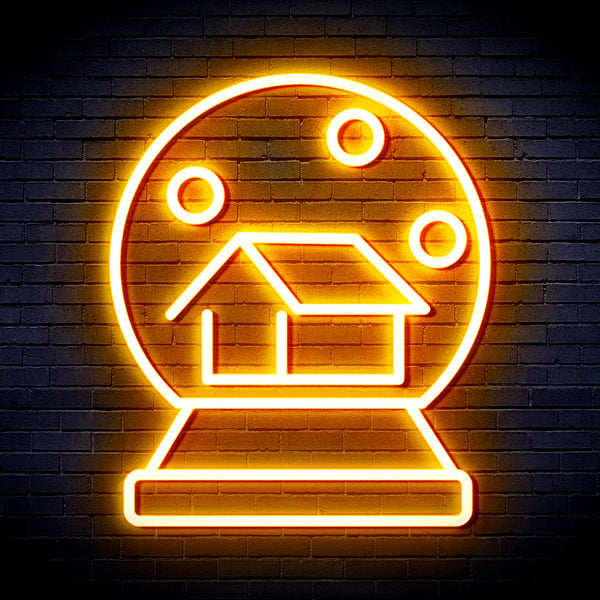 advpro-house-with-snowflake-ultra-bright-led-neon-sign-fnu0174 - Golden Yellow