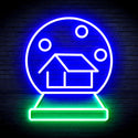 advpro-house-with-snowflake-ultra-bright-led-neon-sign-fnu0174 - Green & Blue