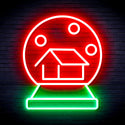 advpro-house-with-snowflake-ultra-bright-led-neon-sign-fnu0174 - Green & Red