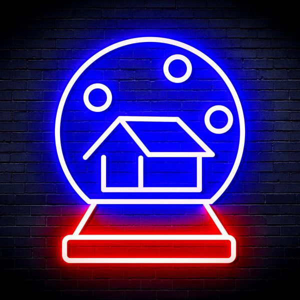 advpro-house-with-snowflake-ultra-bright-led-neon-sign-fnu0174 - Red & Blue