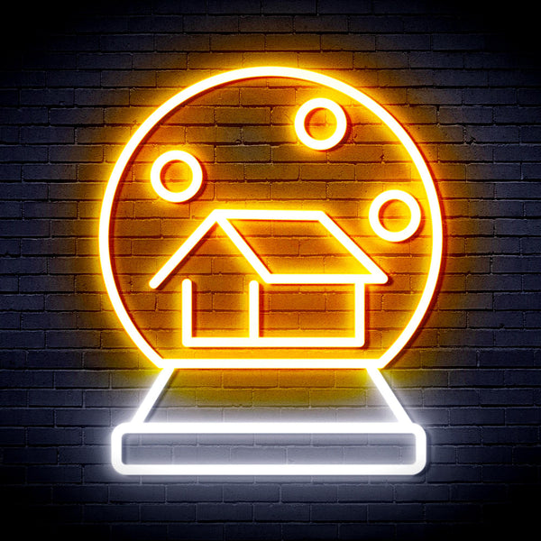 advpro-house-with-snowflake-ultra-bright-led-neon-sign-fnu0174 - White & Golden Yellow