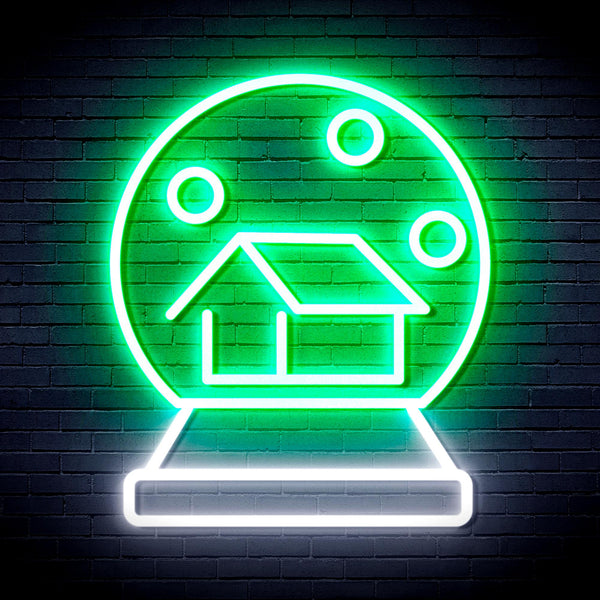 advpro-house-with-snowflake-ultra-bright-led-neon-sign-fnu0174 - White & Green