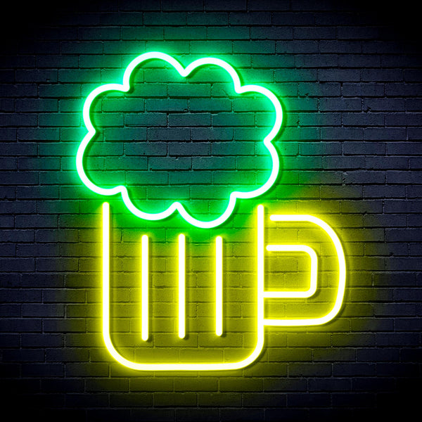 advpro-beer-ultra-bright-led-neon-sign-fnu0175 - Green & Yellow