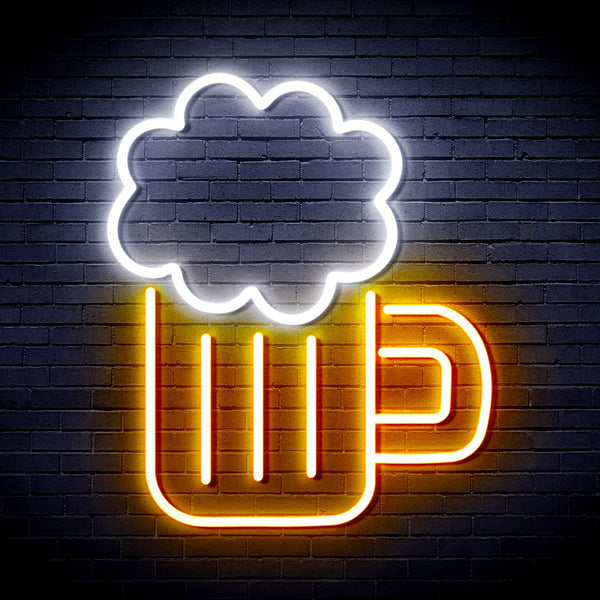 advpro-beer-ultra-bright-led-neon-sign-fnu0175 - White & Golden Yellow