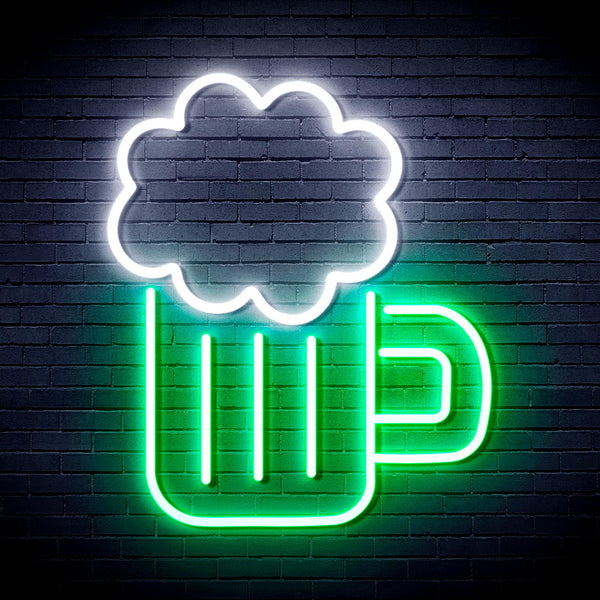advpro-beer-ultra-bright-led-neon-sign-fnu0175 - White & Green