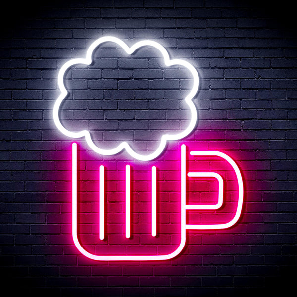 advpro-beer-ultra-bright-led-neon-sign-fnu0175 - White & Pink