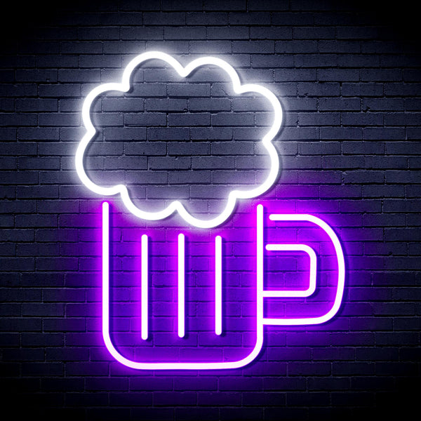 advpro-beer-ultra-bright-led-neon-sign-fnu0175 - White & Purple