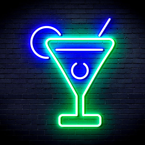 advpro-martini-ultra-bright-led-neon-sign-fnu0176 - Green & Blue