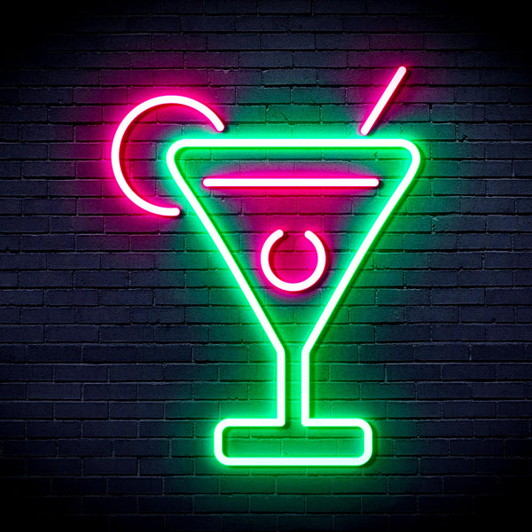 advpro-martini-ultra-bright-led-neon-sign-fnu0176 - Green & Pink