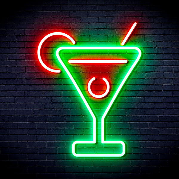 advpro-martini-ultra-bright-led-neon-sign-fnu0176 - Green & Red