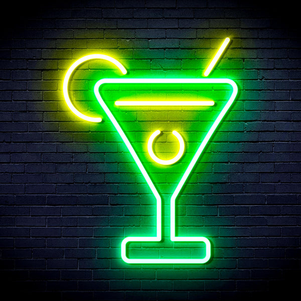 advpro-martini-ultra-bright-led-neon-sign-fnu0176 - Green & Yellow