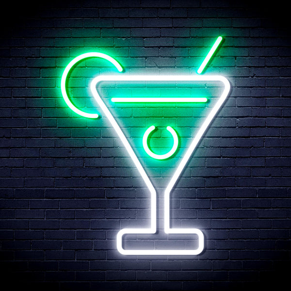 advpro-martini-ultra-bright-led-neon-sign-fnu0176 - White & Green